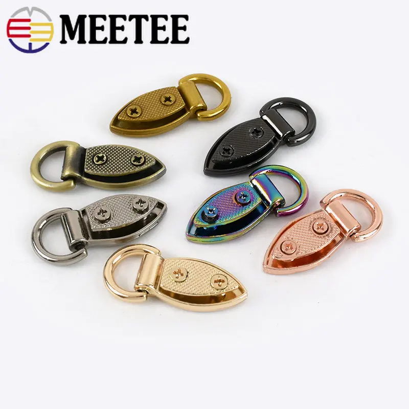 4/10 pz 9/10mm connettore laterale in metallo fibbie foglia D anello chiusura borsa cinturino catena Decor gancio accessori artigianali in pelle fai