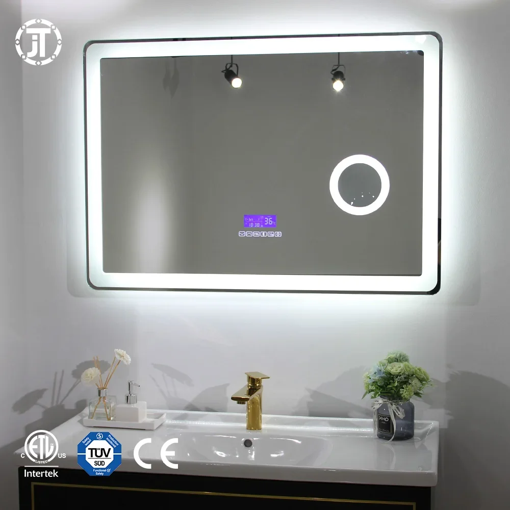 LED Bathroom Smart Mirror Illuminated Square Espejo Inteligente Fogless Shower Mirror