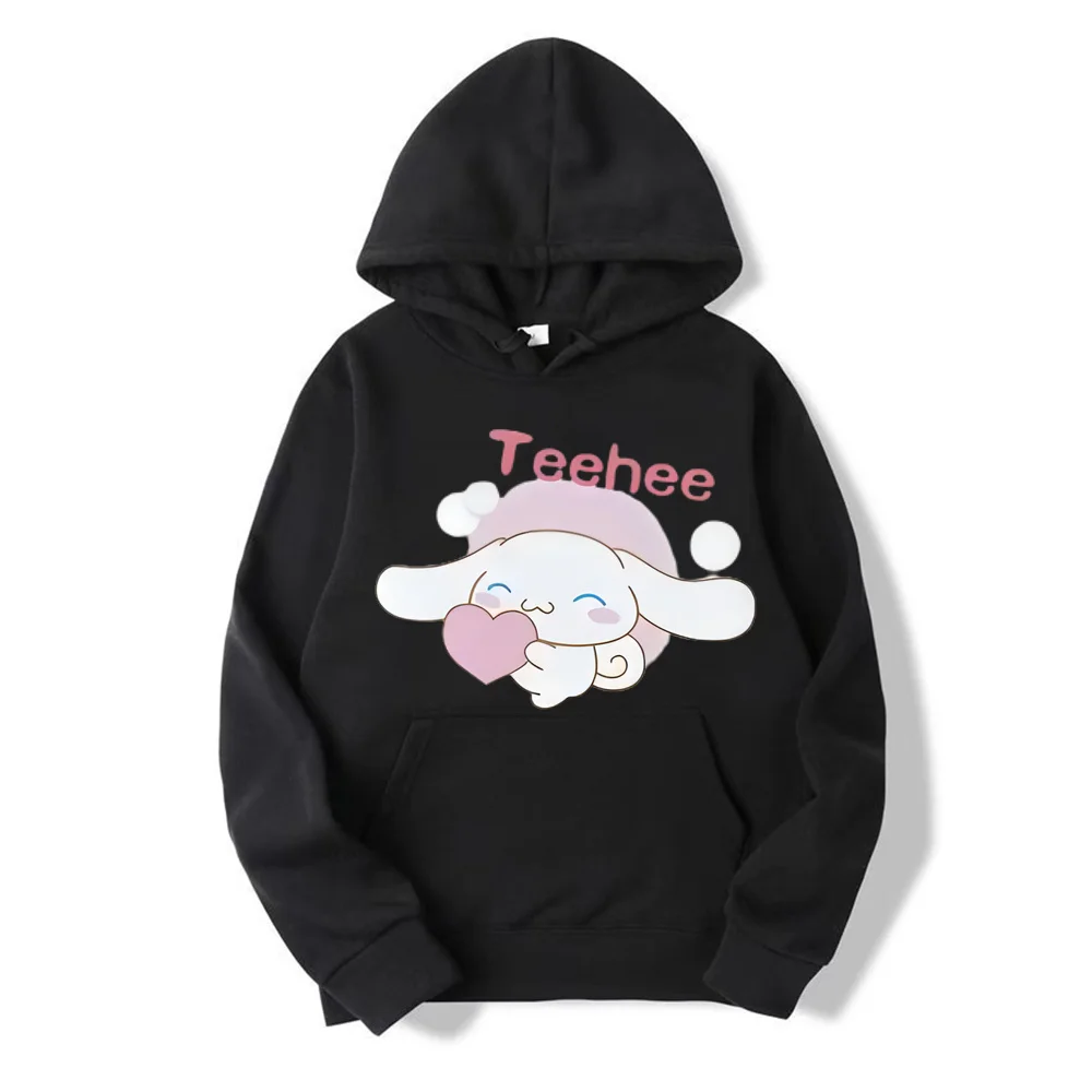 2024 New Cartoon Cute Cinnamoroll Loose Hooded Hoodie Girl\'s Friend Dress Couple Dress Casual Fashion Versatile Hoodie Top Coat