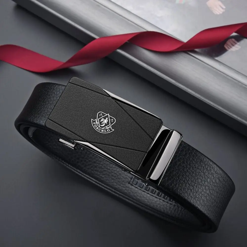 Винтажный Роскошный дизайнерский деловой кожаный ремень модный брендовый мужской пояс с автоматической пряжкой