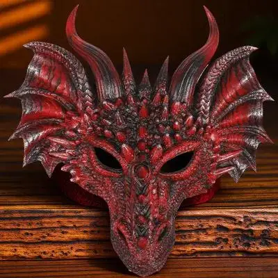 

Scary Halloween Dragon Mask PU Cosplay Costume Party Horror Masquerade Carnival Festive Decor Dragon Costume Mask