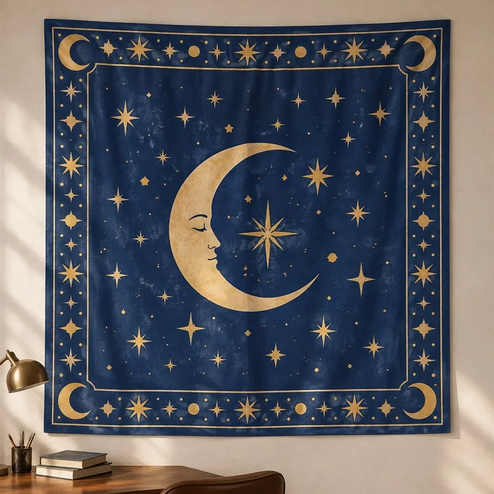 VIKAMA Paper Collage Galaxy Tapestry Wall Hanging, Aesthetic Collage Room Decor Tapestries for Bedroom Living Room Study