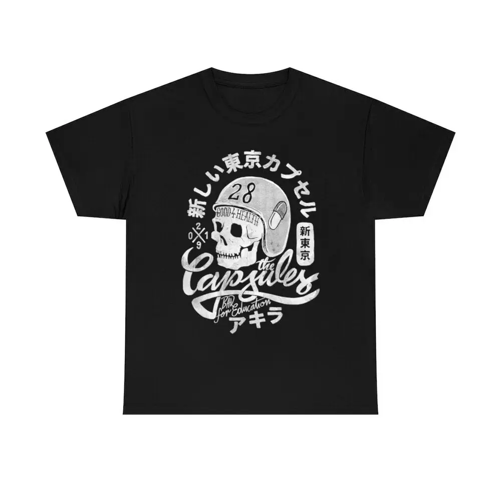 skull motorcycle akira new t-shirt,neo tokyo,japan,kanji,manga,anime,otaku