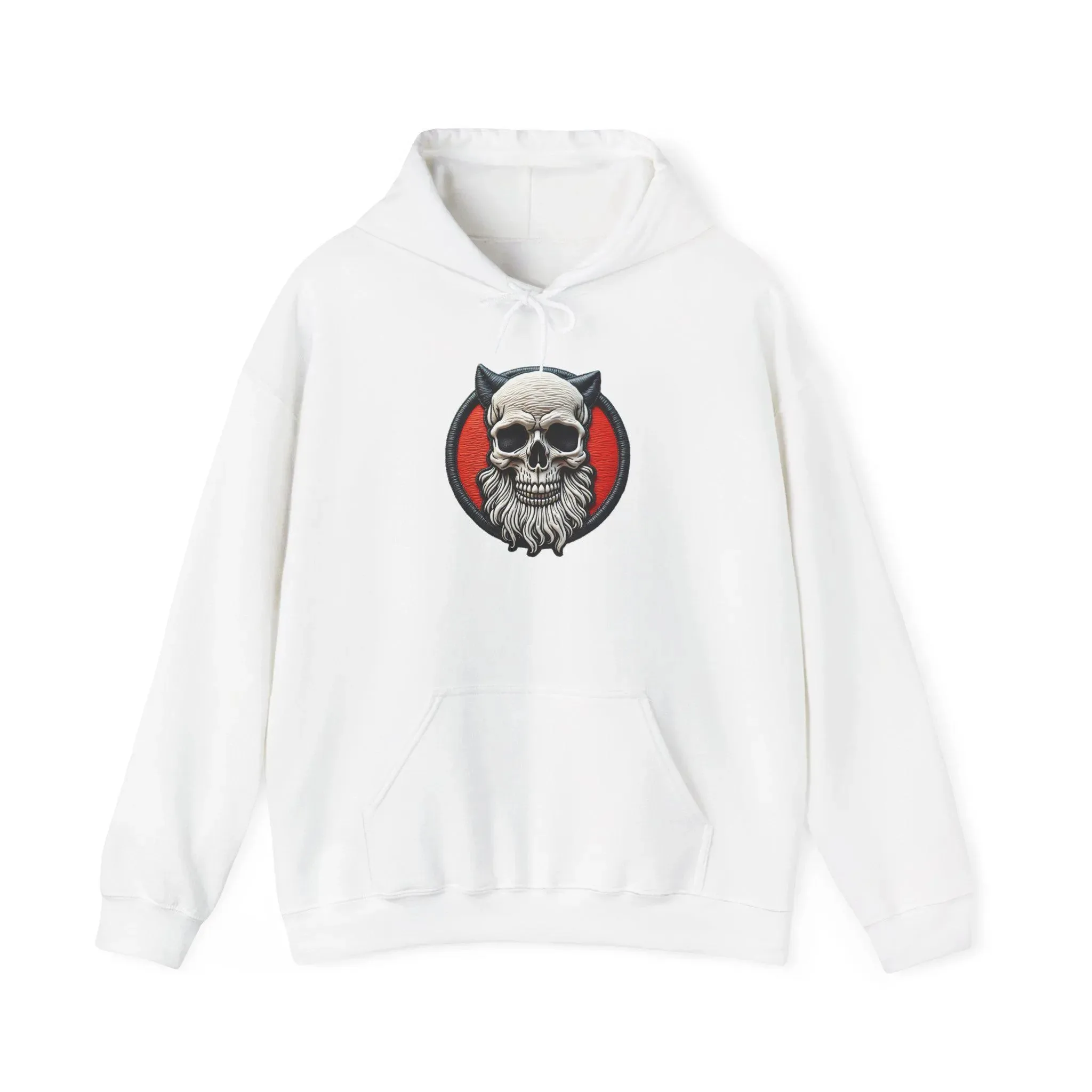 

Autumn and Winter "Bearded Skull with Ears" Quirky Cotton Hoodie, Stylish Alternative Sweatshirt