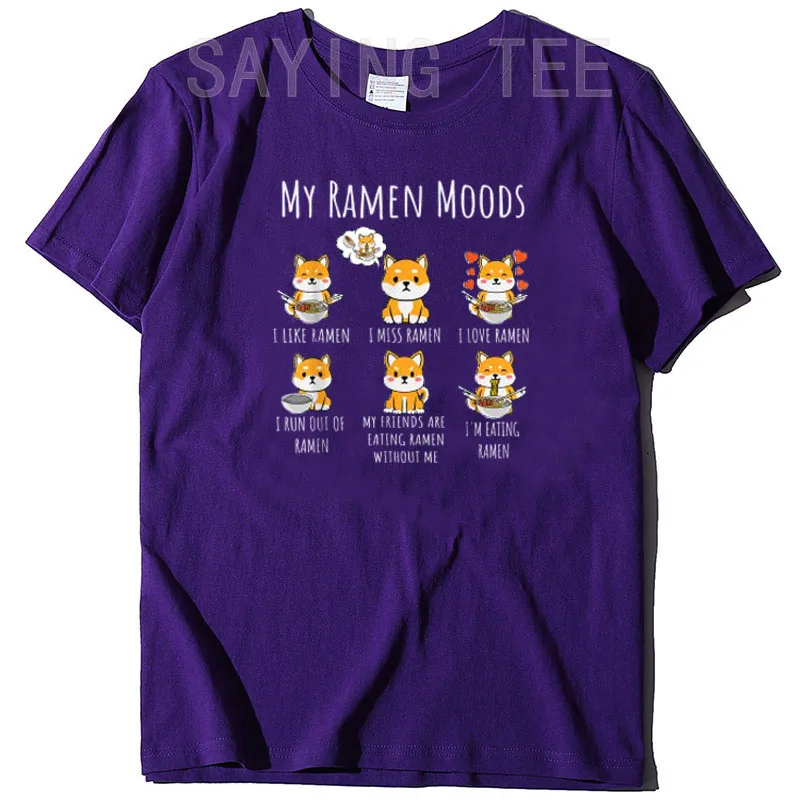 Ramen Lover Shiba Inu Dog Japanese Noodles Ramen T-Shirt Funny Aesthetic Clothes Y2k Top Cute Cartoon Dog Lover Graphic Tee Tops