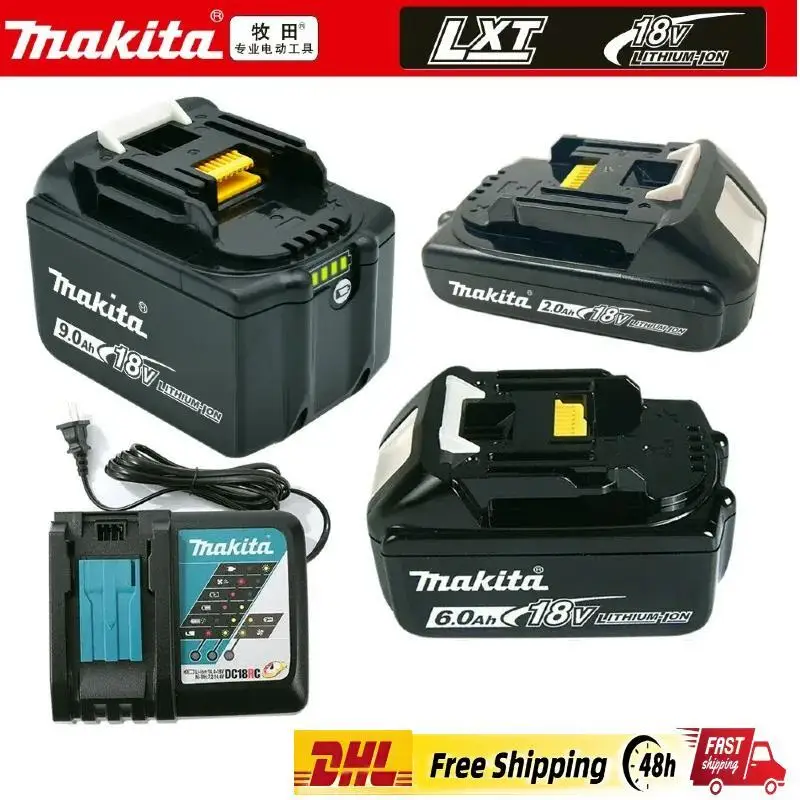 

Genuine Makita 9Ah/6Ah/2Ah for Makita 18V Battery BL1830B BL1850B BL1850 BL1840 BL1860 BL1815 Replacement Lithium Battery