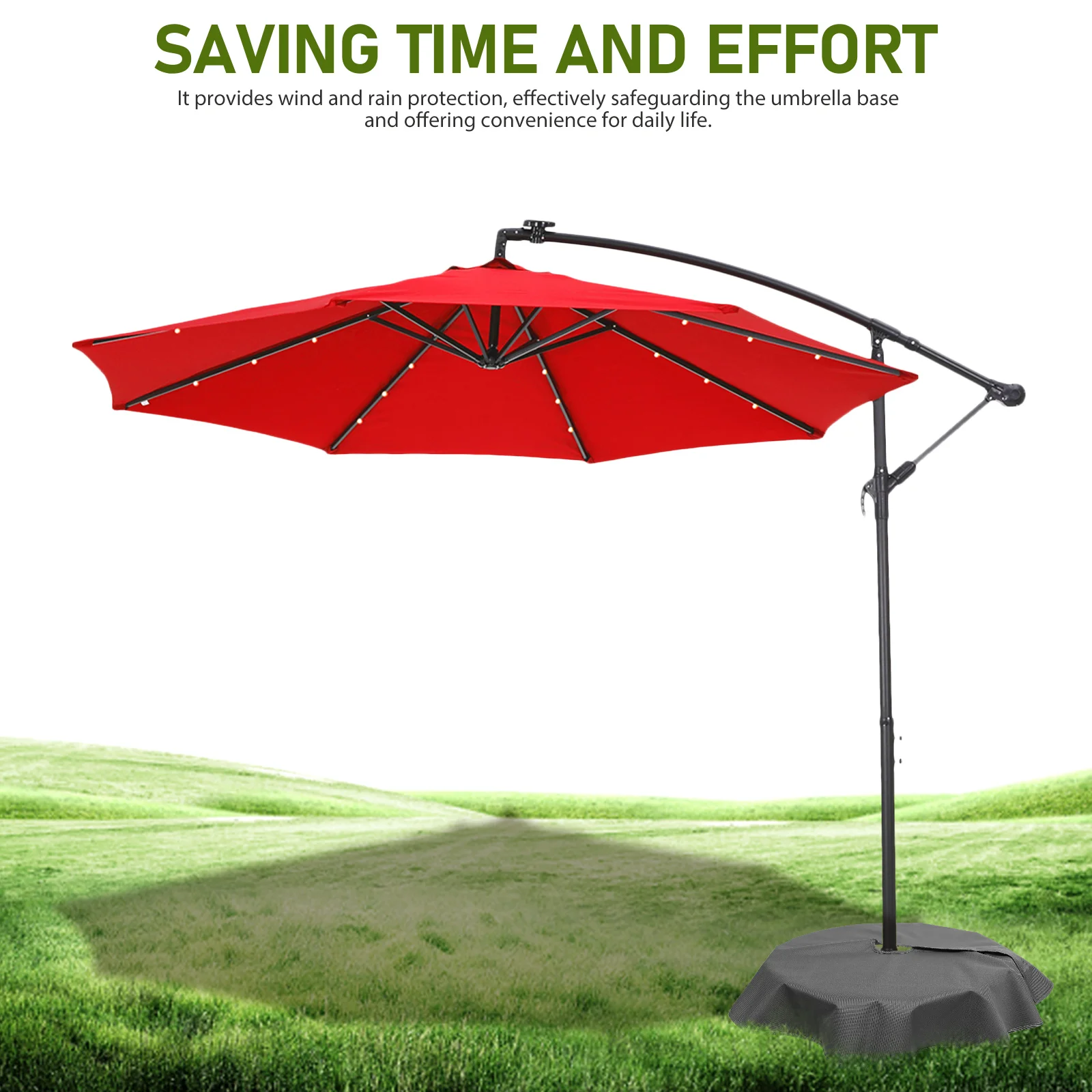 

Umbrella Base Outdoor Patio Parasol Stand Protector Dust Cover Waterproof Durable Long Umbrella Base Cover Use