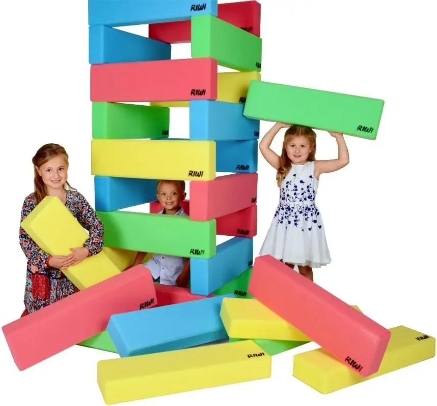 12-Piece Giant Foam Building Blocks for Kids, 28 Inch Jumbo Soft Dense Sturdy Machine Washable ASTM F963 Certified Made