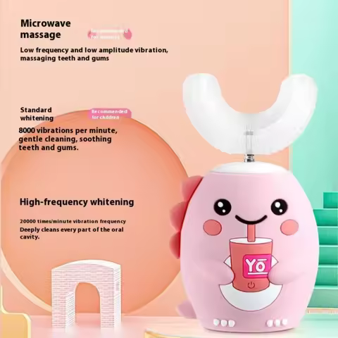 2-6 years old U-Shaped Kids Sonic Electric Toothbrush With Smart Timing Automatic And IPX7 Waterproof