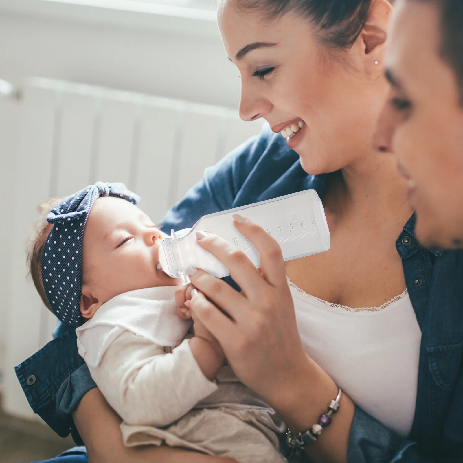 5-delige wegwerp zuigfles baby draagbare melkpoeder feeders flessen baby