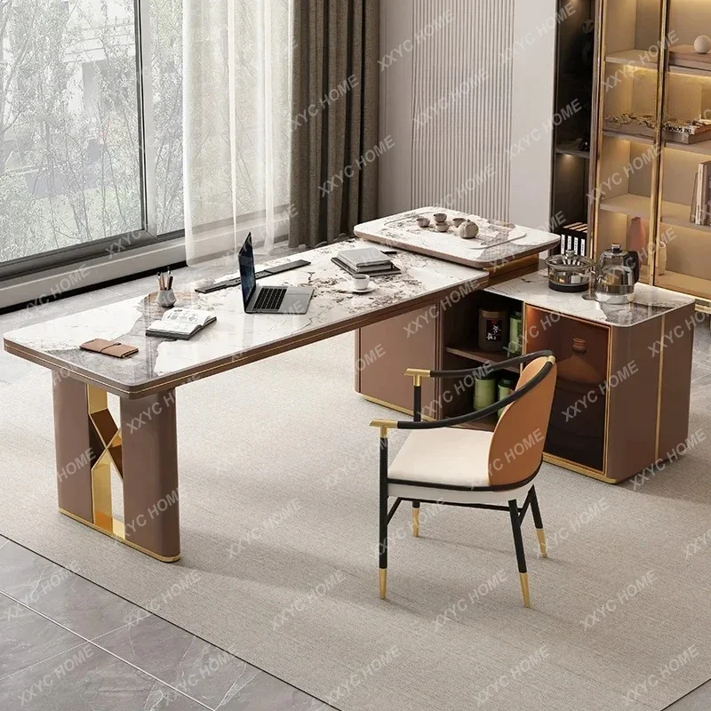 

AARock Slab Light Роскошный письменный стол Чайный столик Интегрированный современный простой угловой домашний чай Питьевой офисный кабинет Senior Sense