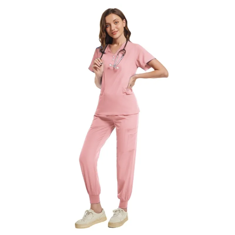 New Fashion Beauty Salon Spa Workwear Surgical Uniforms Woman Medical Scrub Set Clinical Nurse Doctor Uniform Clinical Top Pants