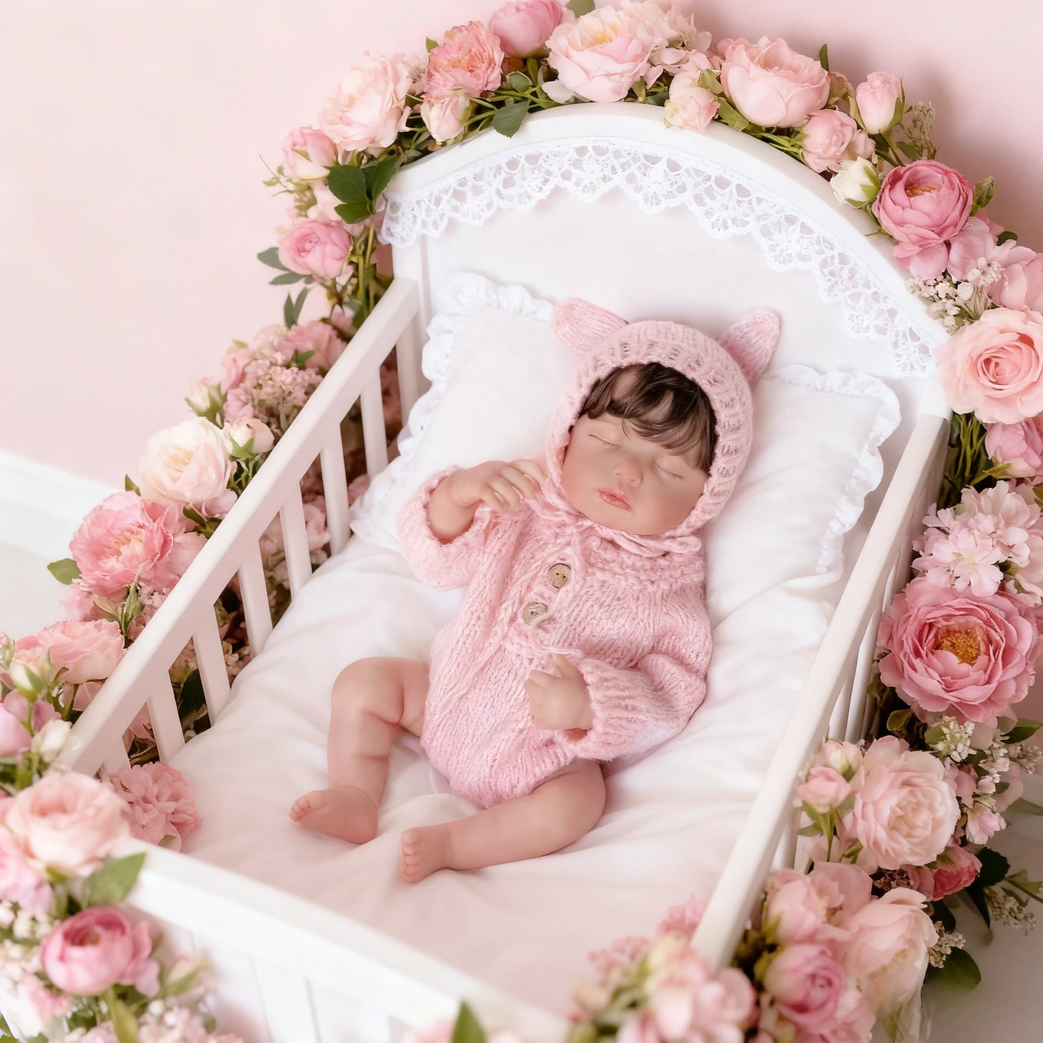 

NPK 19-дюймовая 3D-кожа с ручной росписью и видимыми венами Reborn Loulou, винил для всего тела, настоящий реалистичный мягкий на ощупь подарок для Bebe