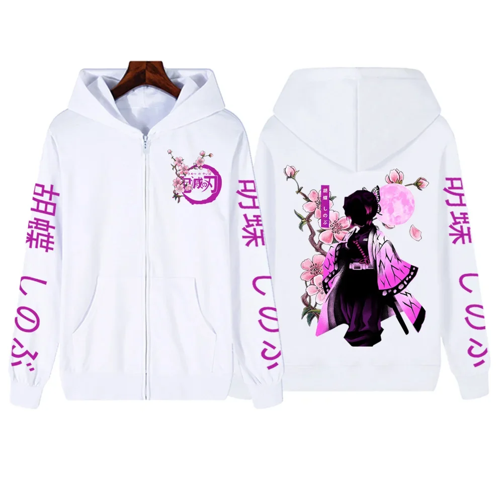Kochou Shinobu Women's Zipper Hoodie Zipper Jacket Spring/Summer Harajuku Devil Killer Fashion Trend Sportswear Casual Women's P