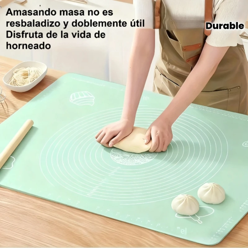 Die extra dicke Silikon-Backmatte eignet sich perfekt für Teig, Pizza, Kuchen, Brot, Kekse, Süßigkeiten, Macarons und mehr. Wiederverwendbar auf beiden Seiten