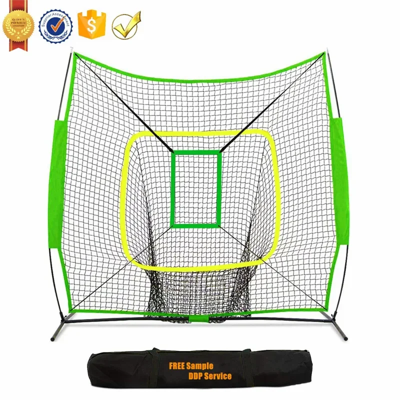 

BN02B 7 FT Portable Softball Batting Pitching Protective Hitting Training Practice Baseball Net