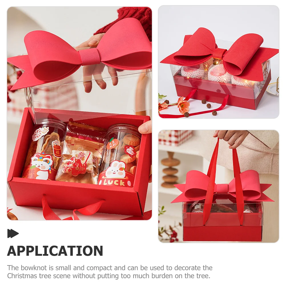 

4Pcs Large Bow Decorations for Christmas Tree Eva Reusable Bowknots Xmas Wreath Hanging Ornament Festive Indoor Decor Supplies