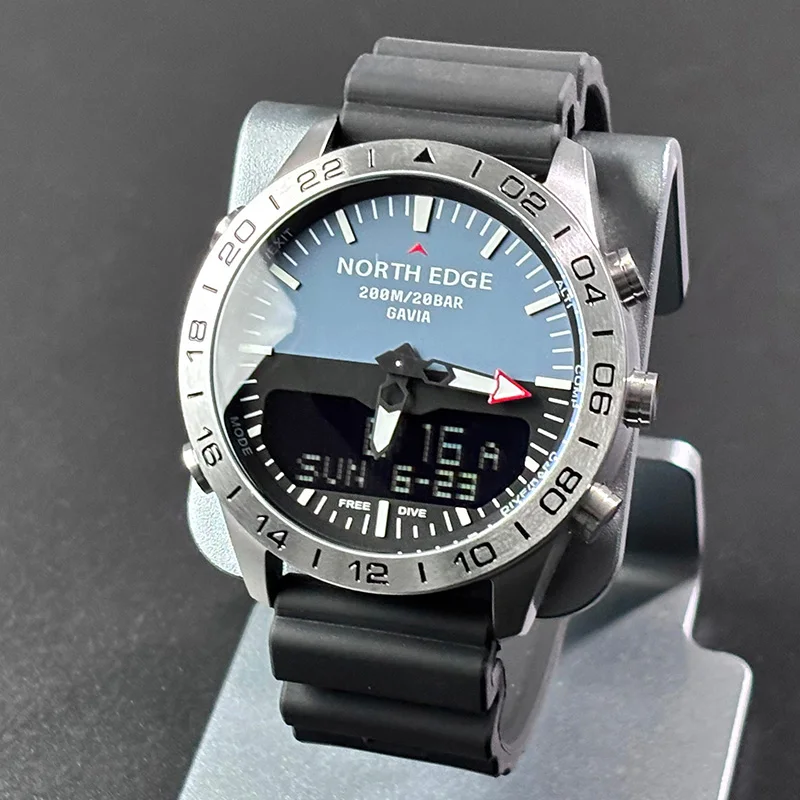 NORTH EDGE Mens Dive Watch Military Army Luxury Full Steel Smartwatch Compass Altimeter Barometer Digital Clock Waterproof 200m - view 3