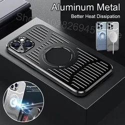 Better Heat Dissipation Aluminum Metal Phone Case For iPhone 16 15 14 13 12 Pro Max Back Cover