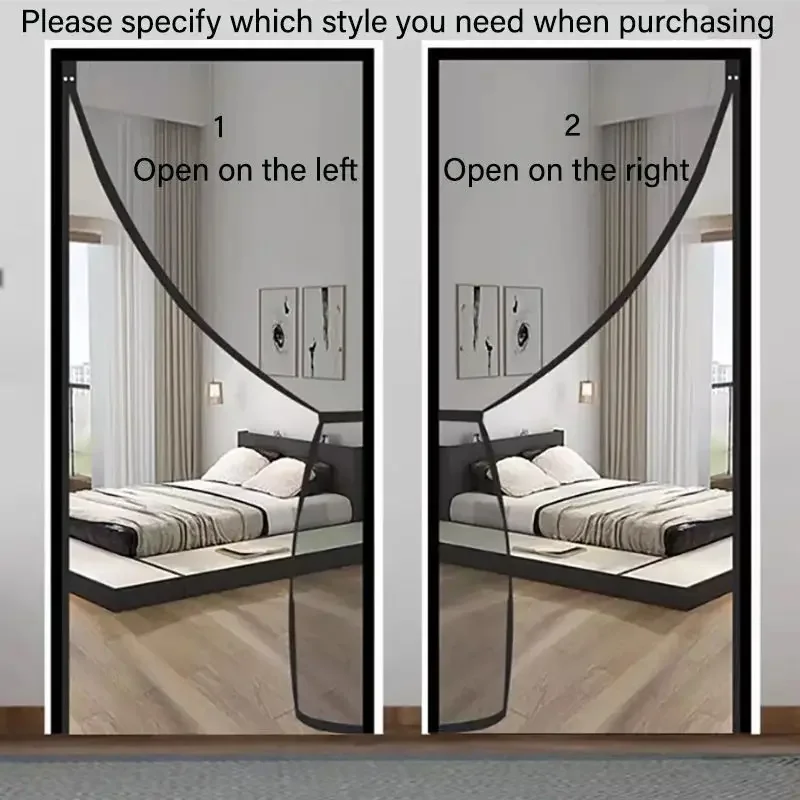 Whole piece side opening door curtain, magnetic door curtain, summer mosquito proof door screen, customized size, automatic clos