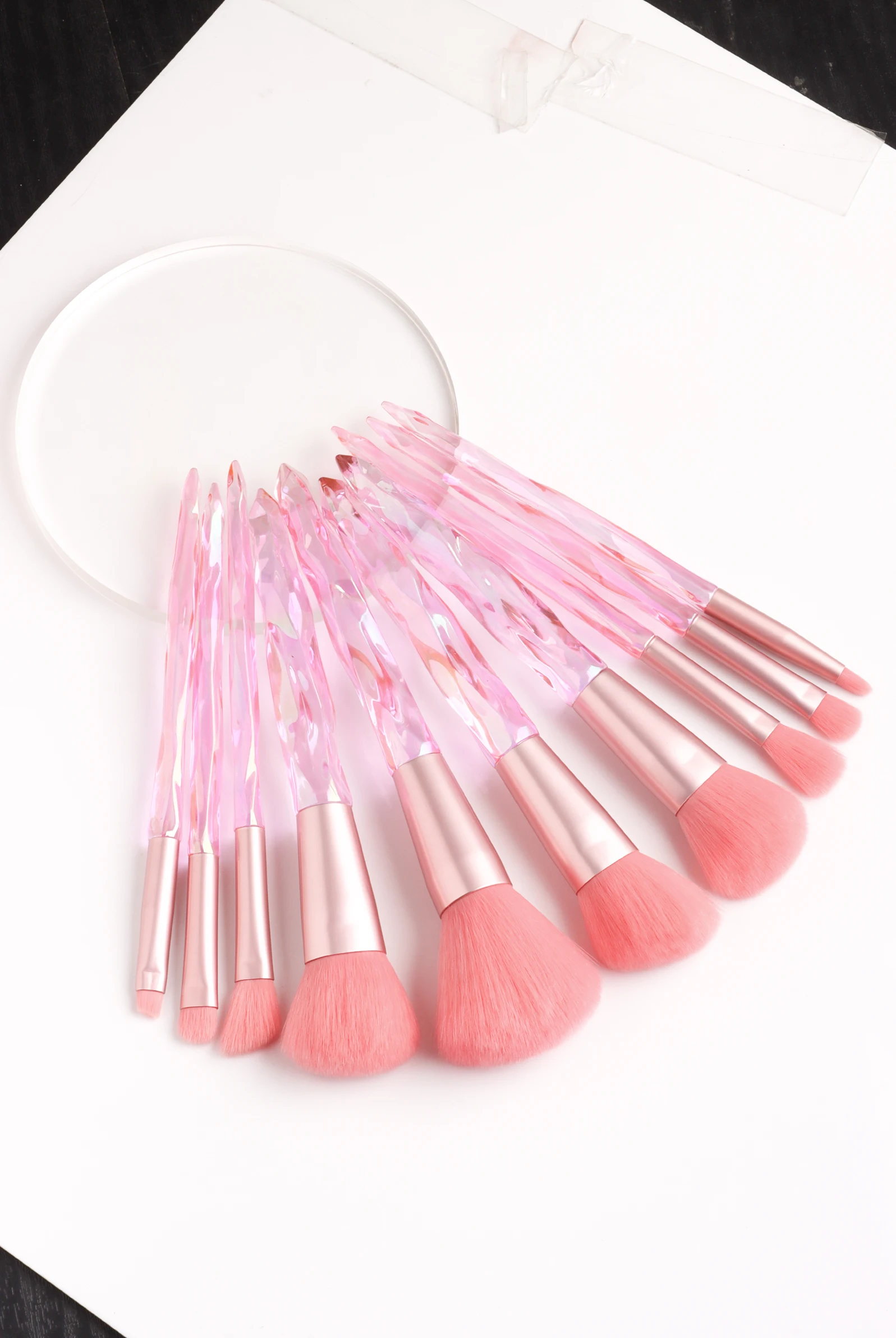 10PCS crystal candy color Multi Foundation specialty Makeup Brushes Set Eye Shadow Women Cosmetic loose Powder Blush Blending Be