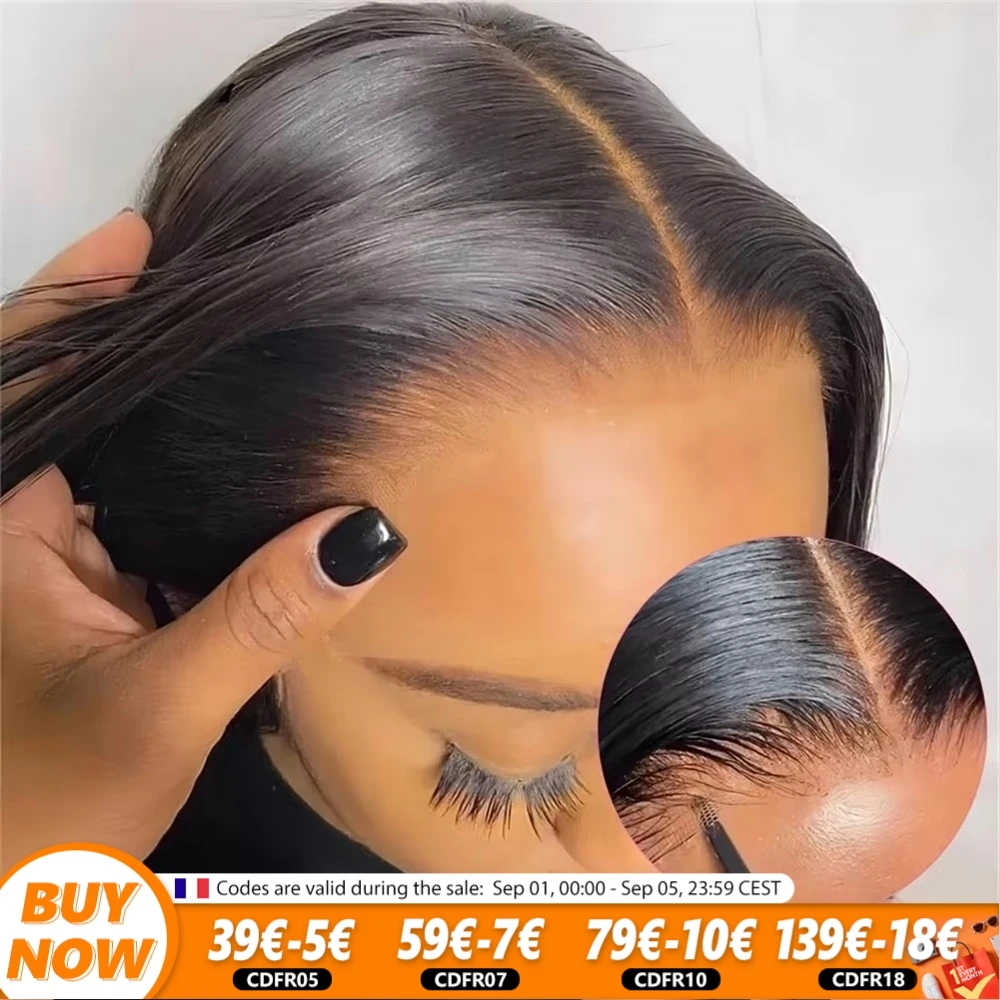 1-3 días entrega rápida cabello liso 180 densidad 13x6 13x4 peluca Frontal de encaje transparente 100% pelucas de cabello humano 5x5 peluca sin pegamento