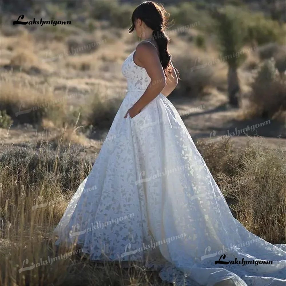 Lakshmigown V คอชุดแต่งงานสาย 2025 ลูกไม้ Court Train ชุดแต่งงานที่กําหนดเอง Robe de mariéewedding ชุด womenvestido de