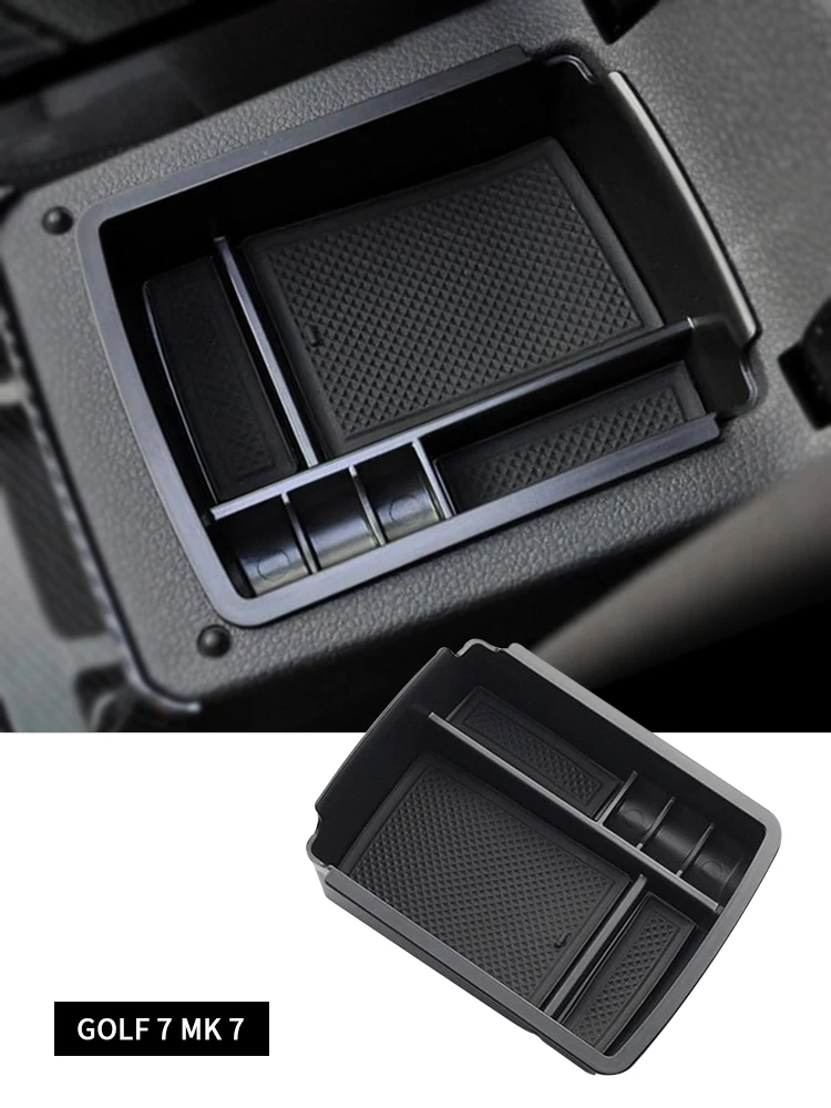 For VW Volkswagen Golf 7 MK7 R GTI Car Styling Storage and Organization of the Storage Box in the Center Console Armrest Box