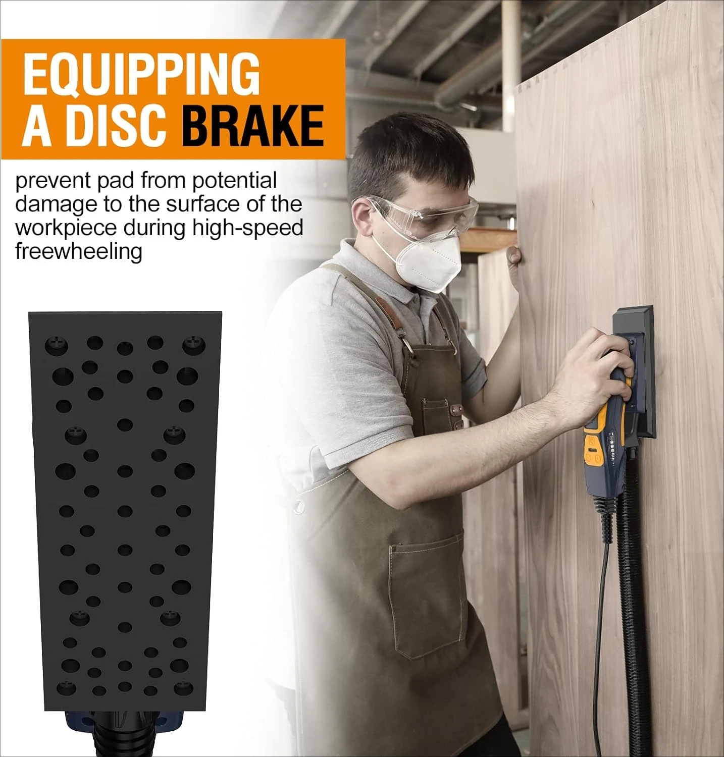 ماكينة صنفرة الصفائح ZZH، ماكينة صنفرة أوراق مدارية بدون فرش بقدرة 350 وات مع 4000-10,000 دورة في الدقيقة، ماكينة صنفرة النخيل الكهربائية منخفضة الاهتزاز لـ #2