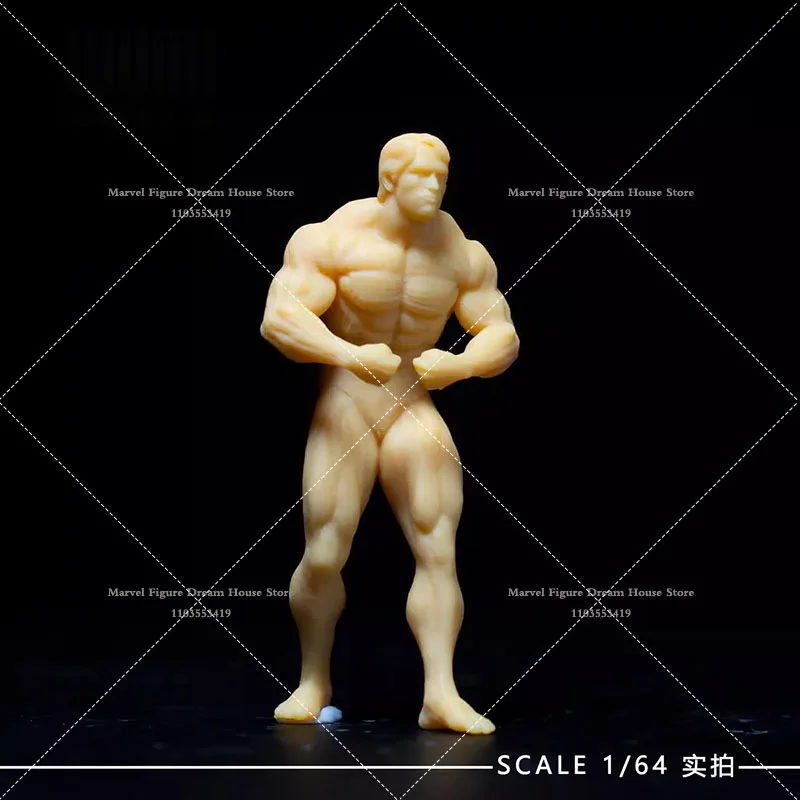 1/64 Scale Miniature Scene Doll White Model Un-panited Tough Guy Muscular Man Mr. Fitness Arnold Schwarzenegger Action Figure