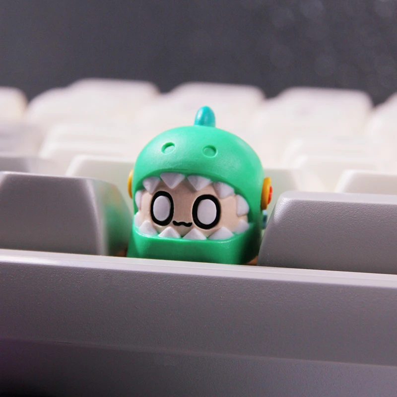 ECHOME Ragdoll Dinosaur Keycap Anime Key Cap Cute Keyboard Cap Custom Kawaii Key Cap for Mechanical Keyboard Accessories Gift