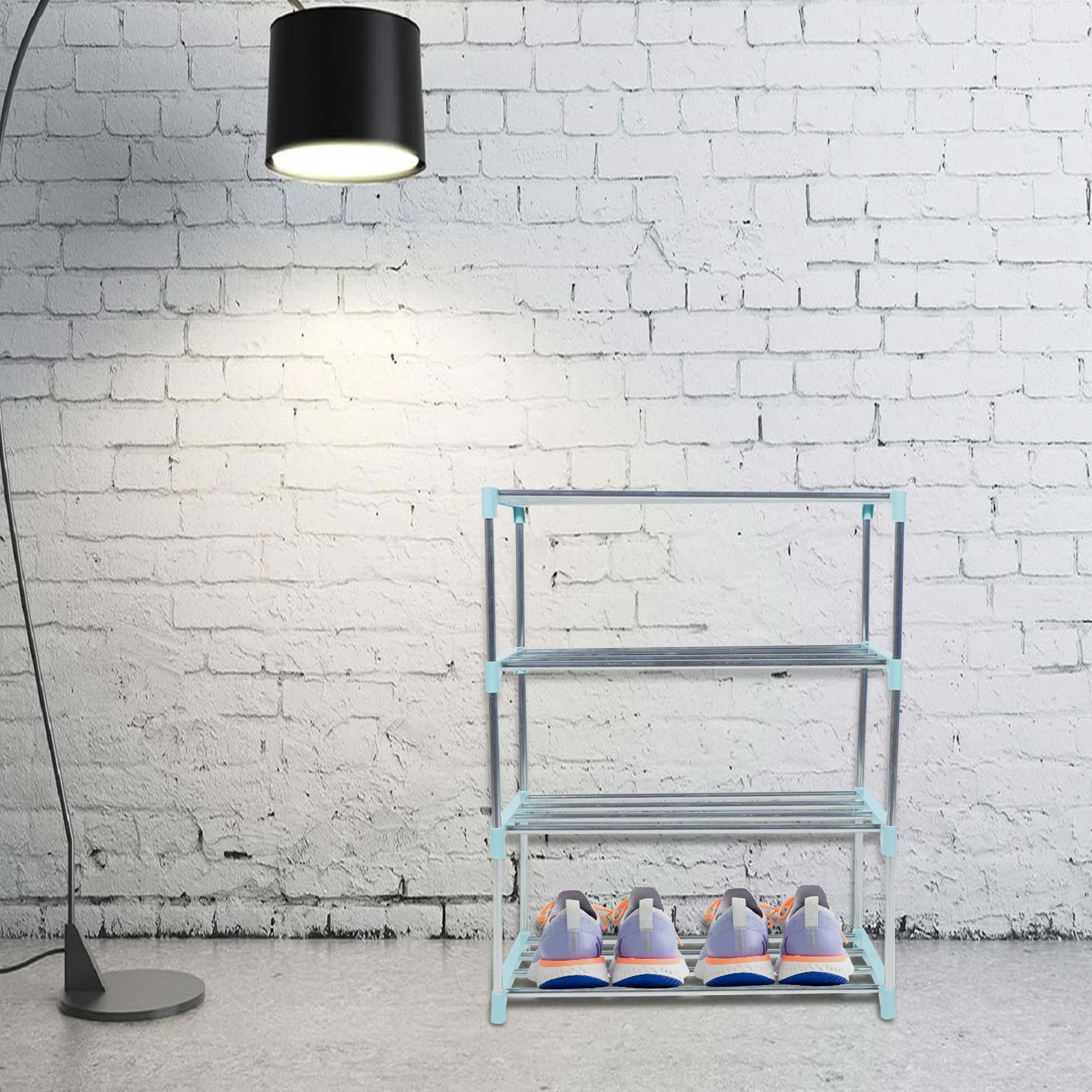 

Stainless Steel Shoes Storage Rack 4 Layers Multi tier Shoe ganizer Shelf Thickened Tube Large Capacity Family Shoe