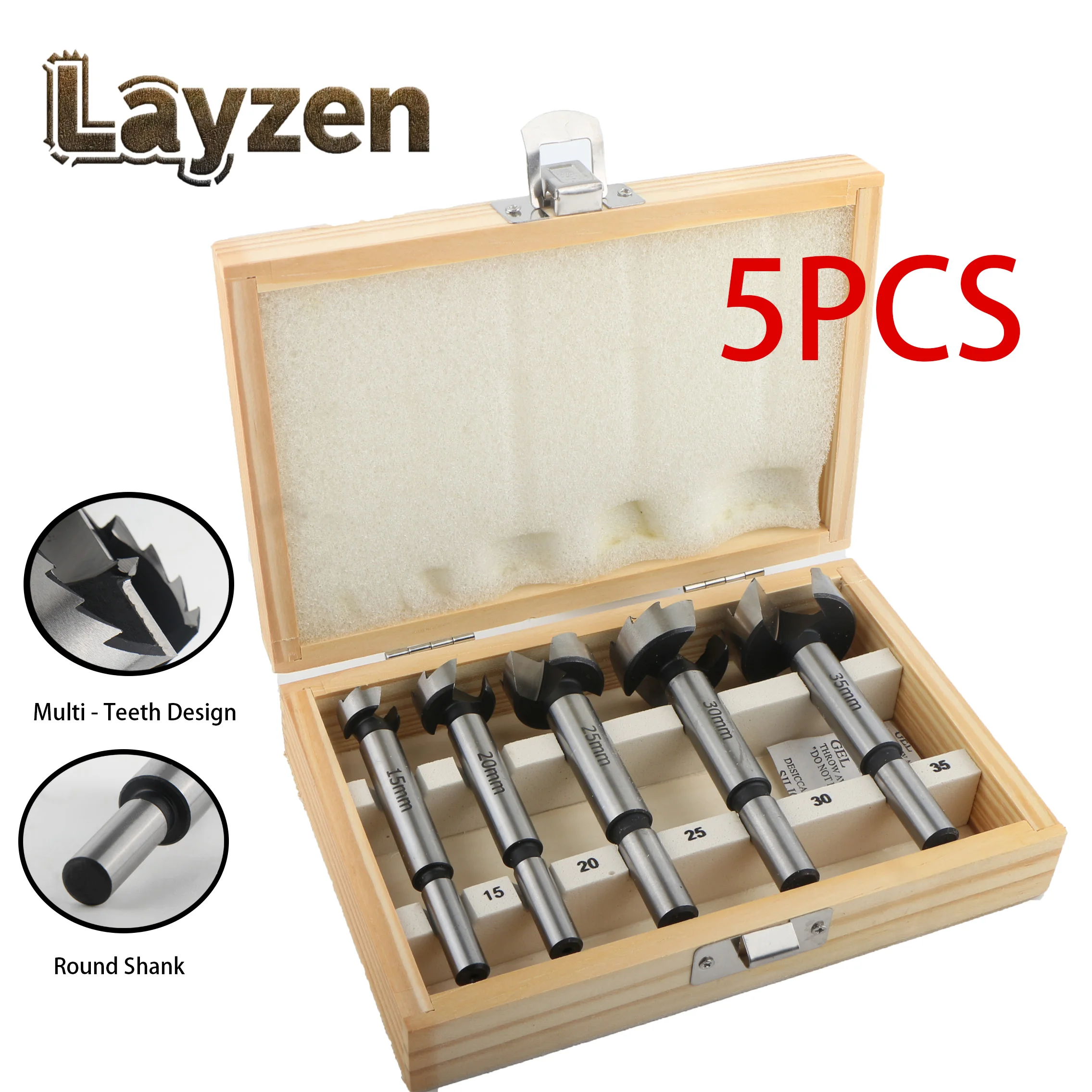 5個/セット 丸軸 超硬合金＆高炭素鋼 多歯 フォルスナー ドリルビット 木工用 セルフセンタリング ホールソー カッターツール