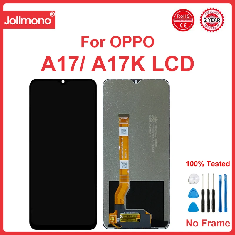 For OPPO A17 A17K LCD Display With Frame Touch Screen CPH2477 CPH2471 Panel Replacement Parts