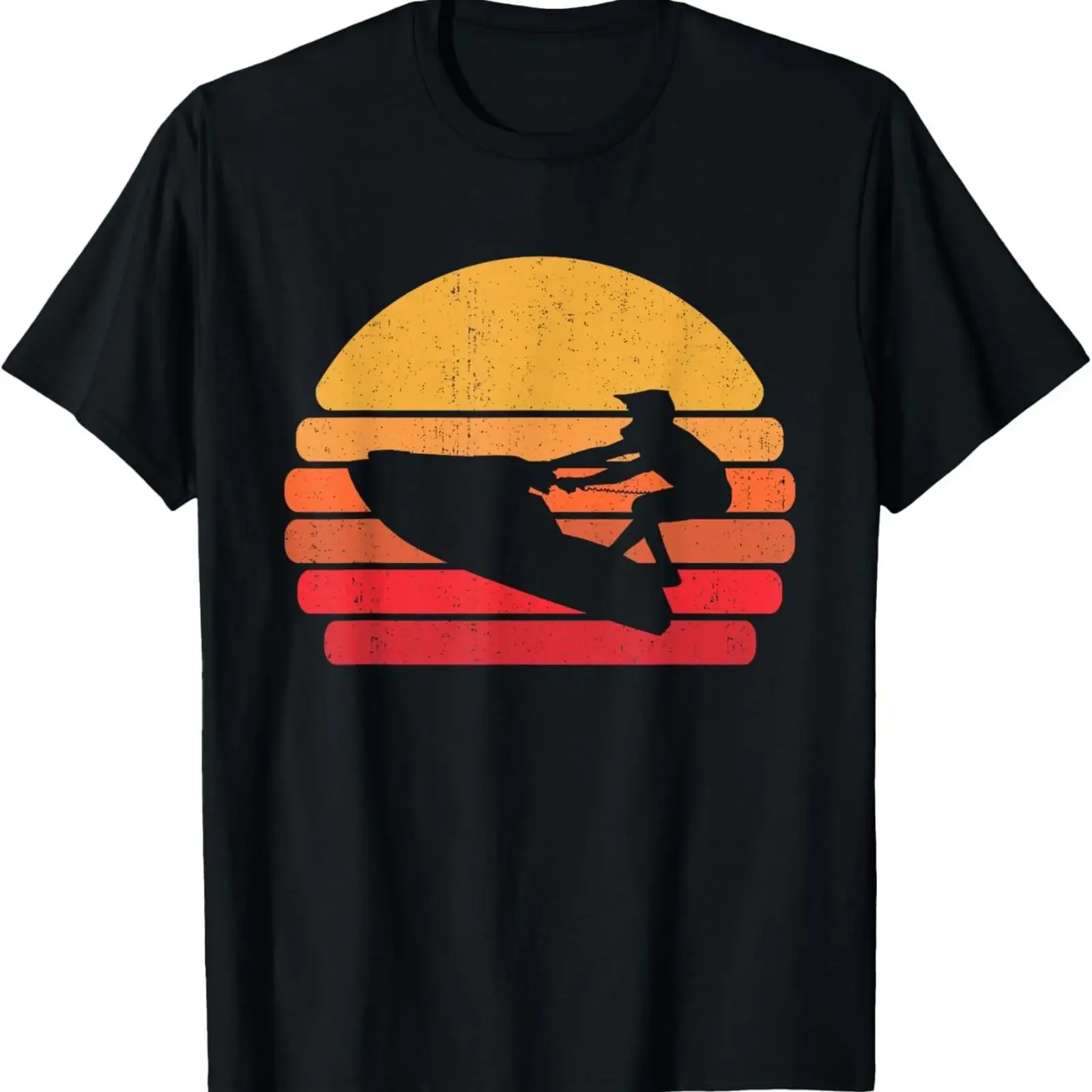 Retro Jet Skier Vintage Beach Ski Kiing T Shirt vintage Washed streetwear graphic Versatile Top For Everyday Wear Casual