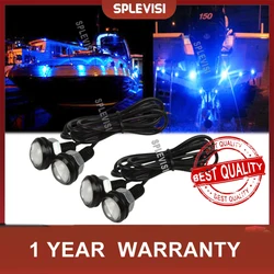 4PCS LED Boat Light Waterproof Outrigger Spreader Transom Underwater Troll  Marine Dock Night Light Outdoor Lighting