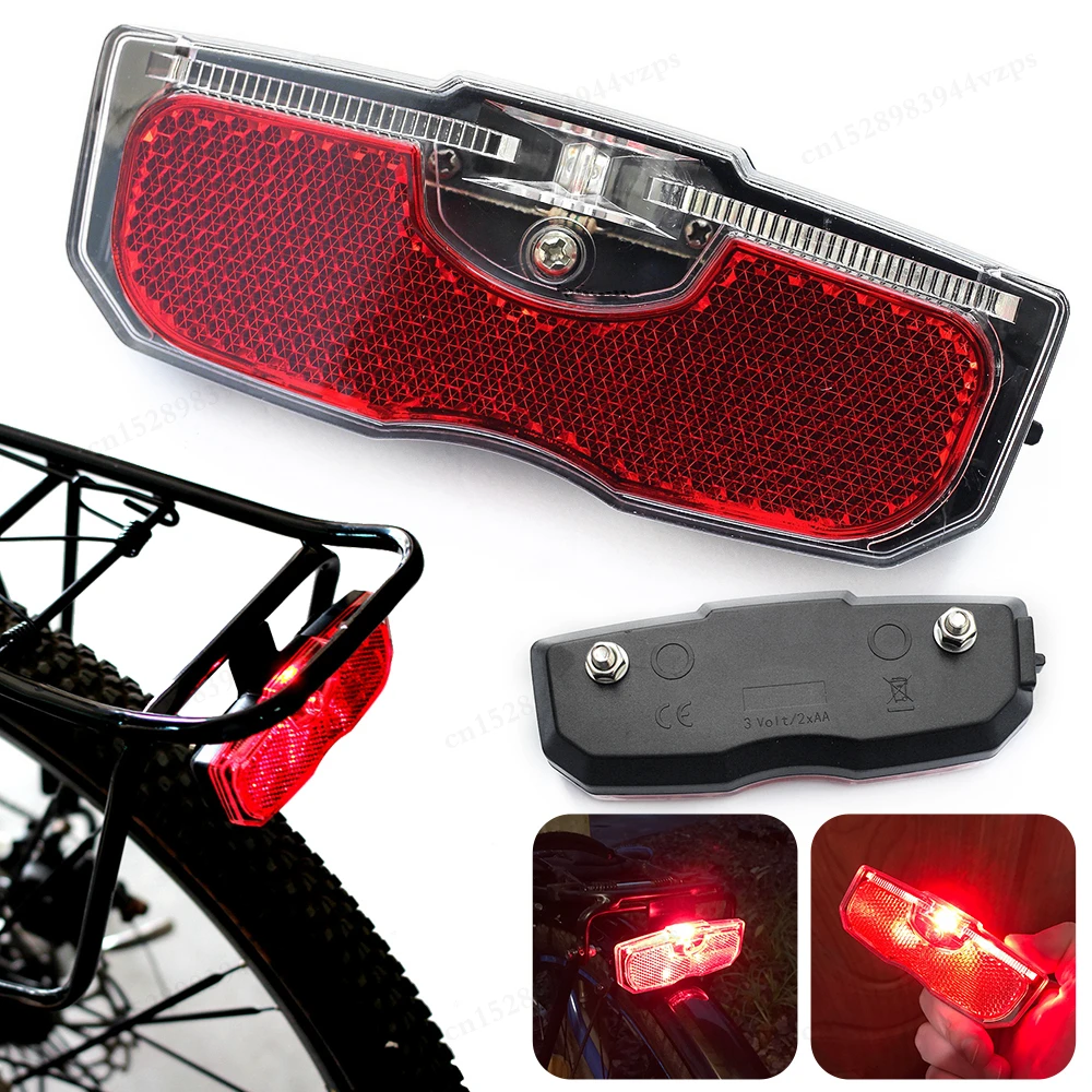 Motorcycle Rear Light LED Bike Rear Reflector Tail Light Waterproof Rack Battery Powered Reflective Taillight Bicycle Accessory