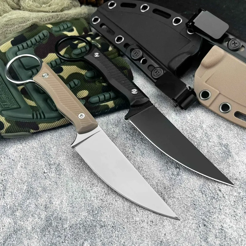

MKC Fixed Blade Knife with Sheath 8Cr13M Blade edc multitool knives utility kitchen cutting camping essential