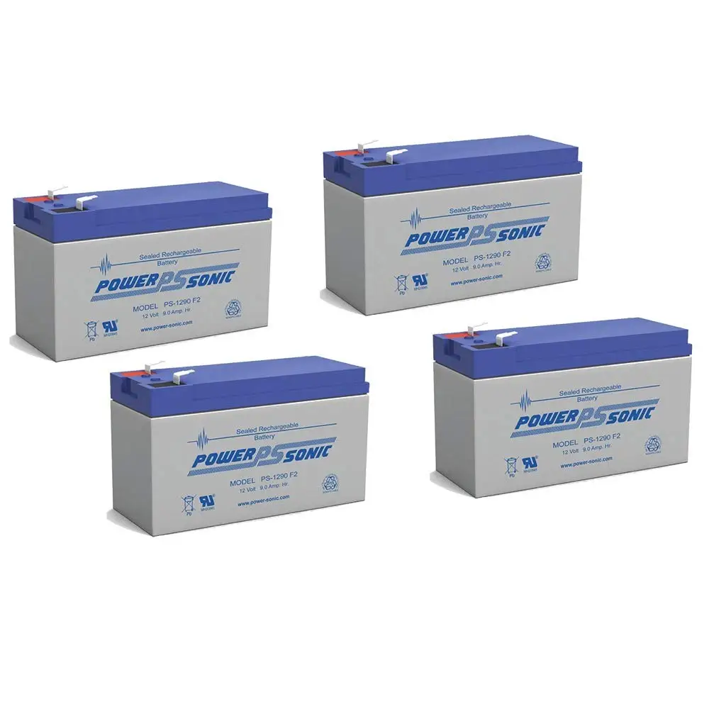12V 9Ah Rechargeable SLA Battery, Sealed Lead Acid Backup Power Supply for UPS Alarm System, 4 Pack, Customized