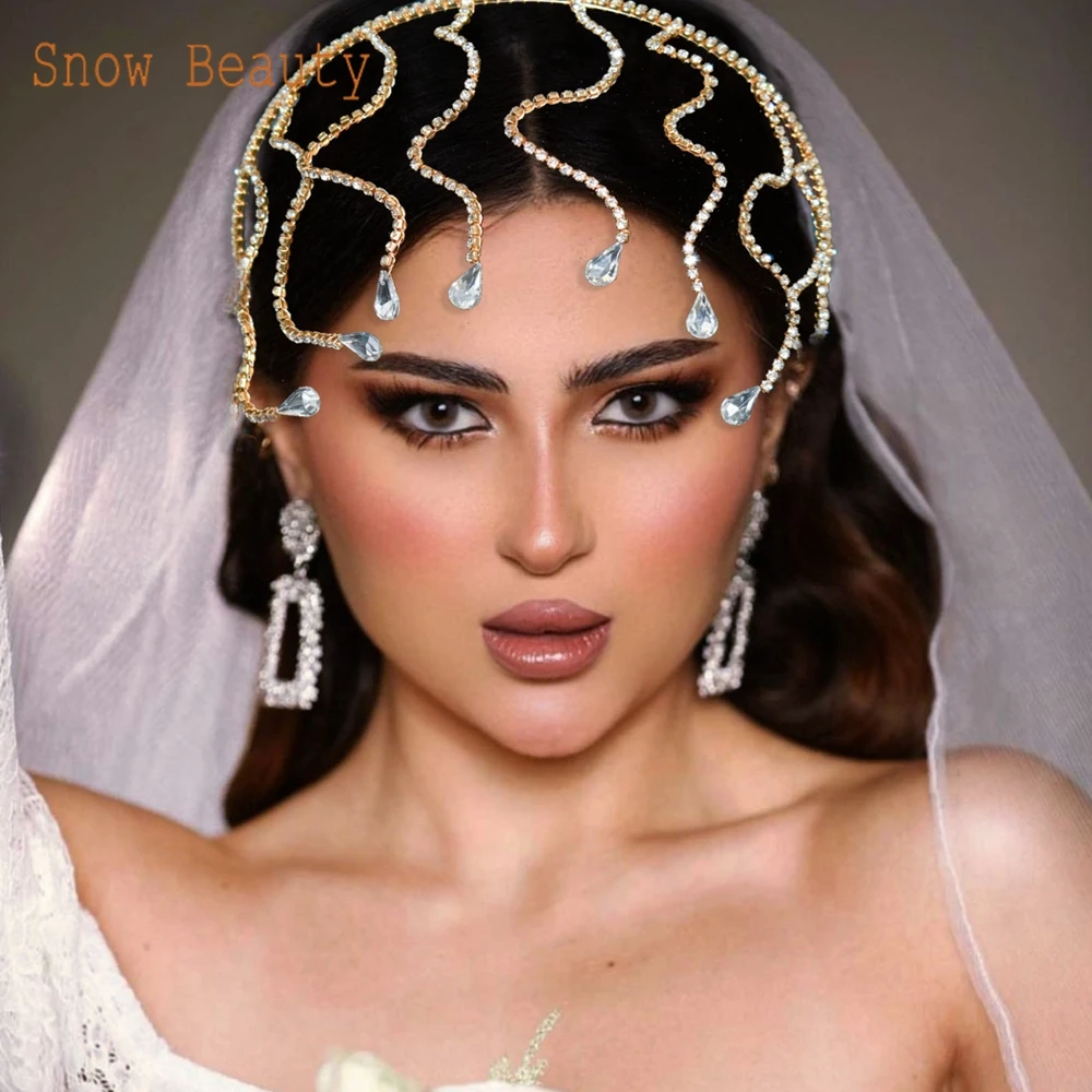 A453 Crystal Bridal Hoofdband Mooie Bruiloft Haar Accessoires Rhinestone Queen Hoofddeksels Europese Bruidsmeisje Sieraden Vrouwen Tiara