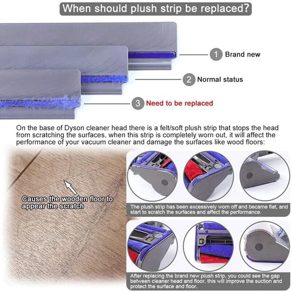 Dyson v6 v7 v8 v10 v11 v9v5掃除機の交換用ストリップ,豪華なフェルトストリップ,掃除機アクセサリー
