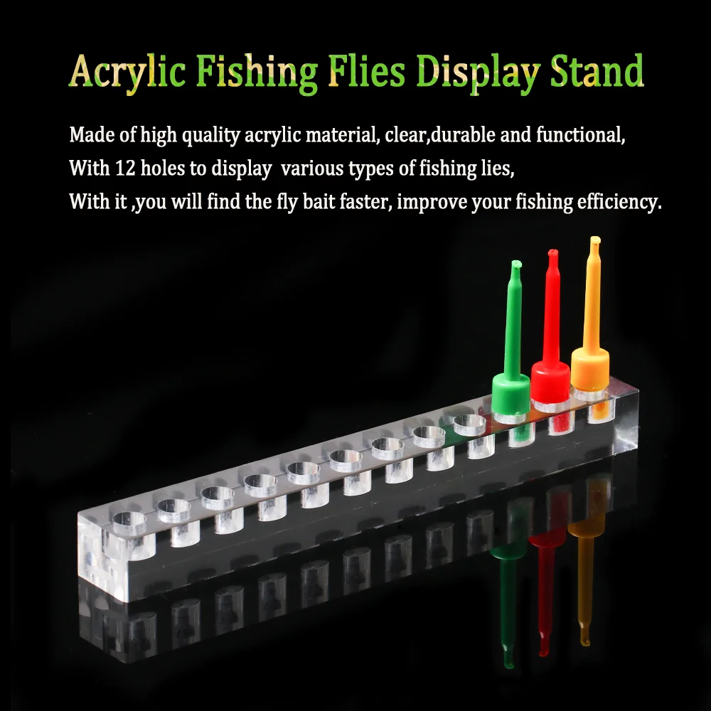 Vampfly Acrylic Fishing Flies Display Stand Fishing Lure Shelf Holder Storage Flies&Hook Clips Fly Fishing Tool Fish Accessories