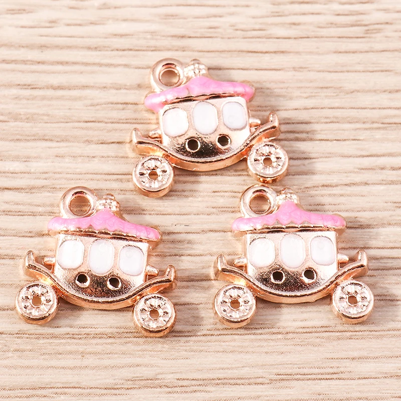 10 Stück 15 x 14 mm niedliche Emaille-Halloween-Kürbis-Auto-Charms-Anhänger für Schmuckherstellung, Halsketten, Ohrringe, DIY-Bastelzubehör – Detail 3
