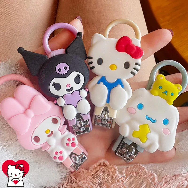 

Новые кусачки для ногтей Sanrio Hello Kitty, Kuromi, My Melody, Cinnamoroll, удобные и милые кусачки для ногтей, инструменты для маникюра с мультяшными персонажами, подарки для девочек.
