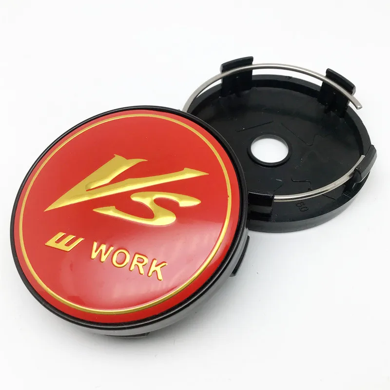 4pcs 60mm W Work Emotion Wheels Center Caps Hub Logo Emblem Badge Car Styling Rims Dust-proof Cover