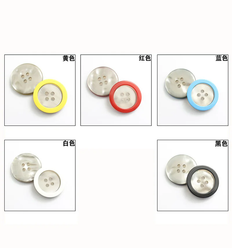 20PCS Color Narrow Edge Buttons Resin Pearlescent Spray Paint Four Eye Coat Windbreaker Button Shirt Buttons Round 11-25mm