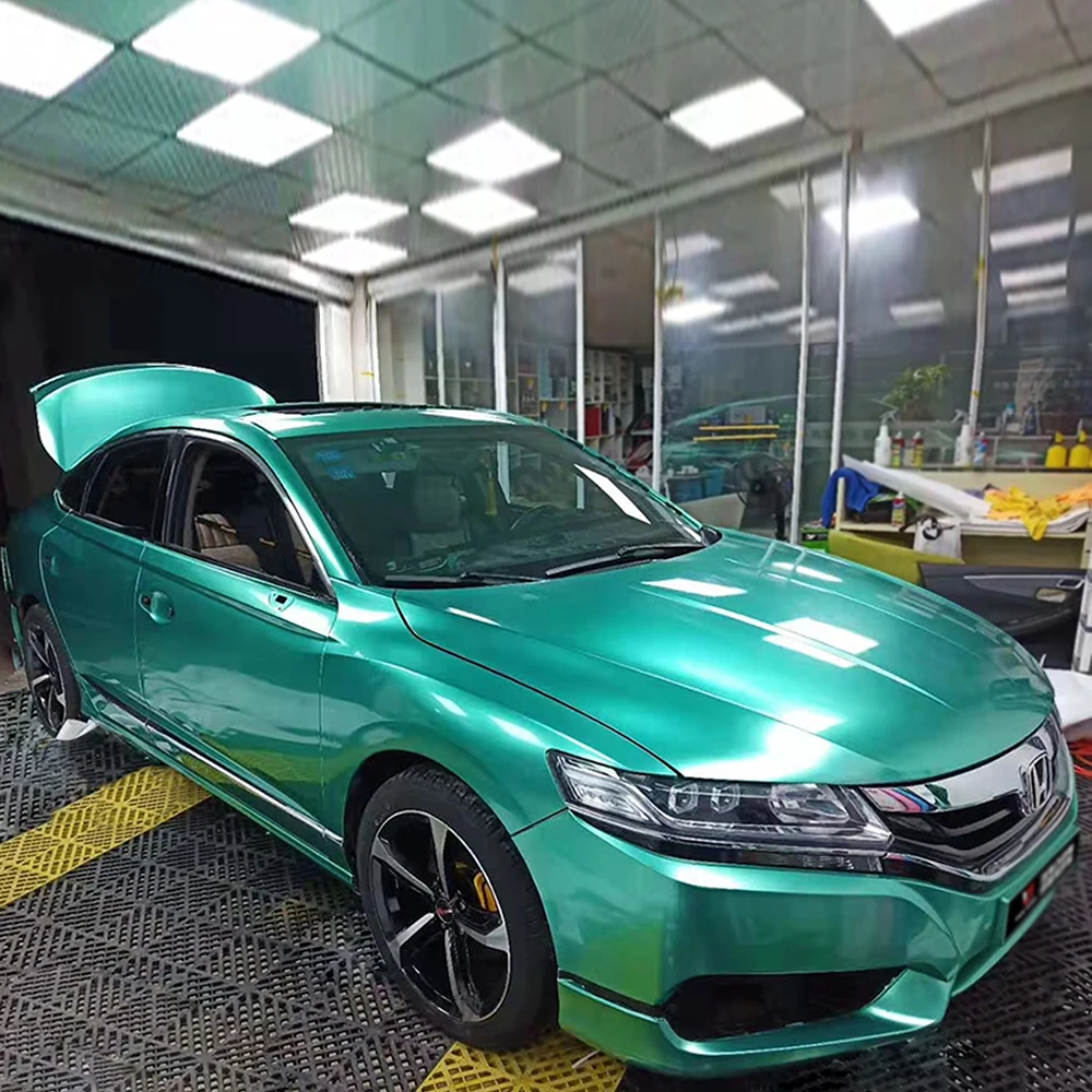 Wrapmaster 5M/10M/18M High Performance Low Tack Glue PET Matal Emerald Green Vinyl Wraps Auto Wrappen