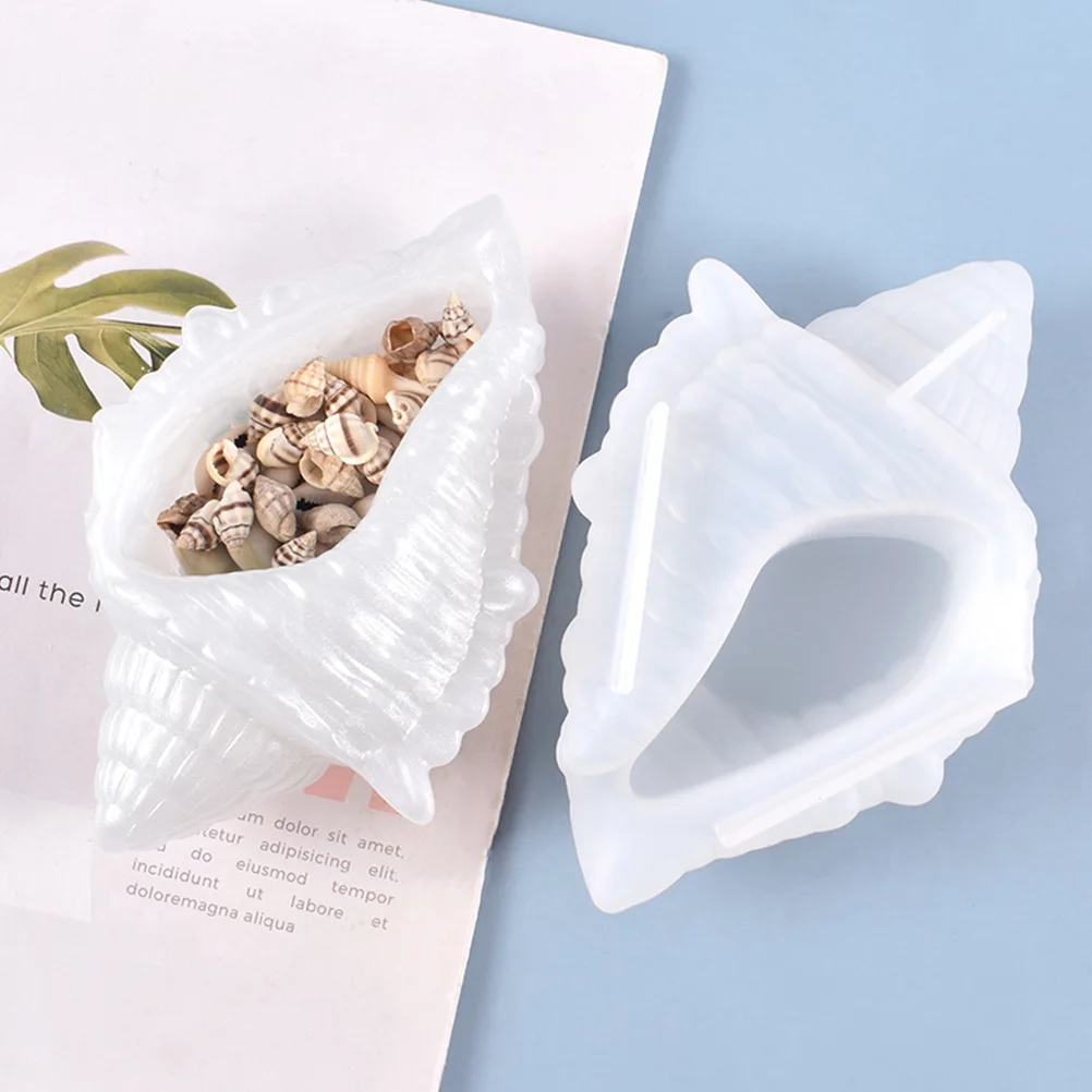 

Conch Storage Mold Epoxy Resin DIY Craft Silicone Mould Art Supplies Accessories Reusable Translucent Easy Clean