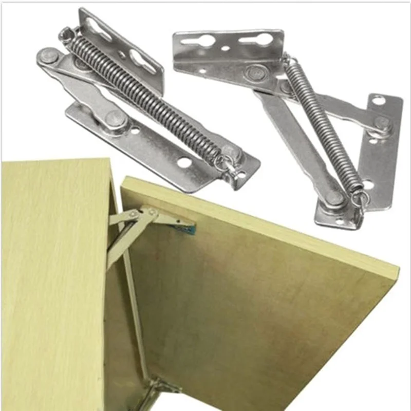 

75STO-2Pcs Folding Sofa Bed Spring Hinge 10KG 80 Degree Cabinet Door Lift Up Stay Flap Top Support Hinges For Cabinet Doors