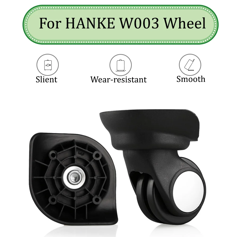 For HANKE W003 Black Universal Wheel Trolley Case Wheel Replacement Luggage Pulley Sliding Casters Slient Wear-resistant Repair